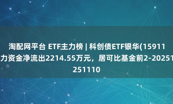 淘配网平台 ETF主力榜 | 科创债ETF银华(159112)主力资金净流出2214.55万元，居可比基金前2-20251110